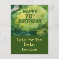 Golf 70th Golf birthday Par Tee party Invitation