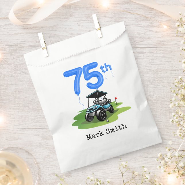 Golf 75th Birthday to Golfer  Favour Bags (Clipped)