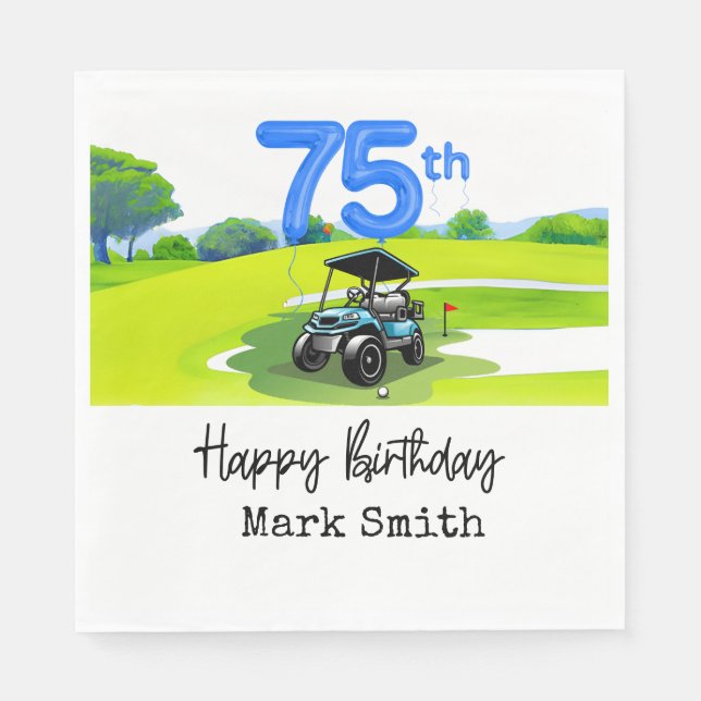 Golf 75th Birthday to Golfer  Napkin (Front)