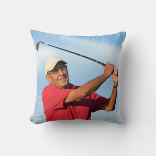 Golf 80th Birthday Anniversary with your own photo Cushion