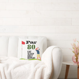 Golf 80th Birthday eat sleep golf repeat Cushion