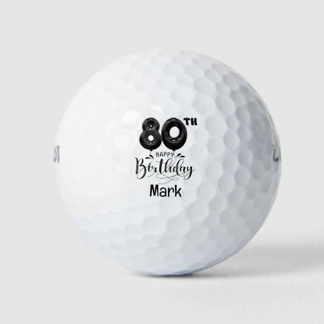 Golf 80th Birthday for Golfer  Balls (Front)