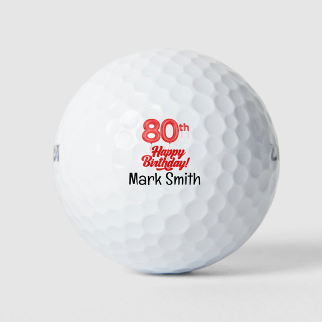 Golf 80th Birthday for golfer Golf Balls (Front)