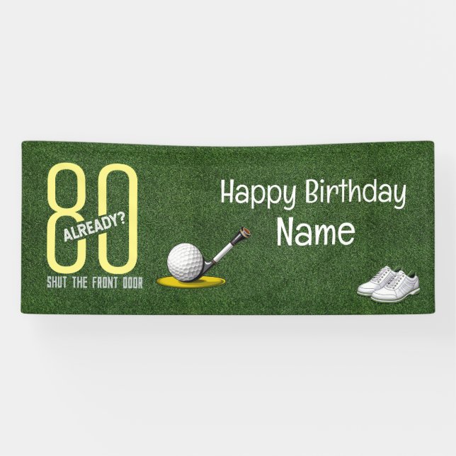 Golf 80th Birthday gifts for golfer    Banner (Horizontal)