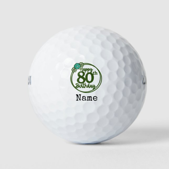 Golf 80th Birthday  golfer Name Number    Balls (Front)