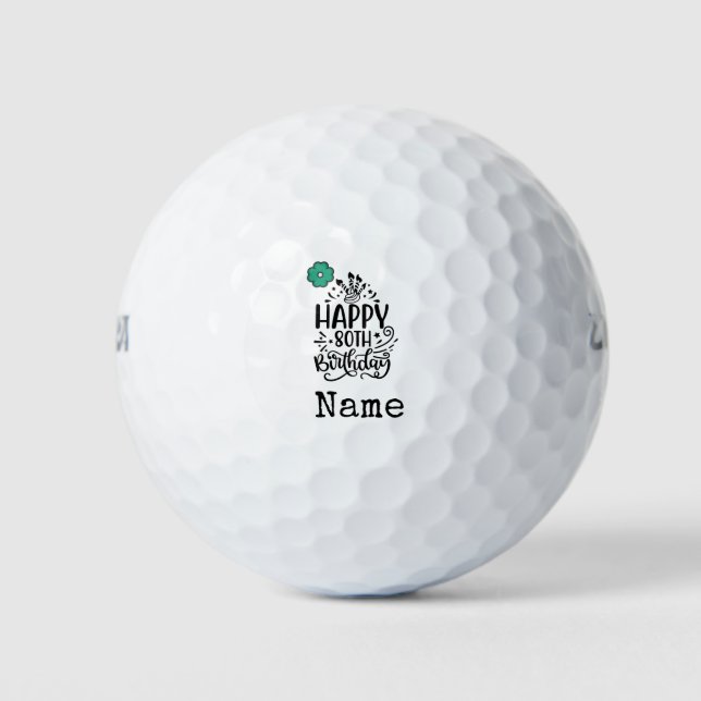 Golf 80th Birthday  golfer Name Number    Balls (Front)