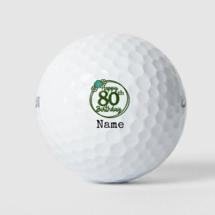 Golf 80th Birthday  golfer Name Number    Golf Balls
