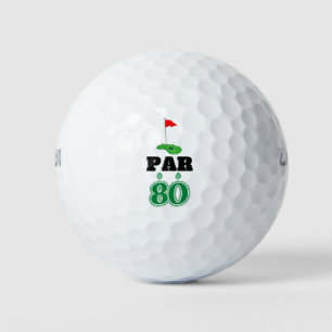Golf 80th Birthday to You with Golf Flag  Balls