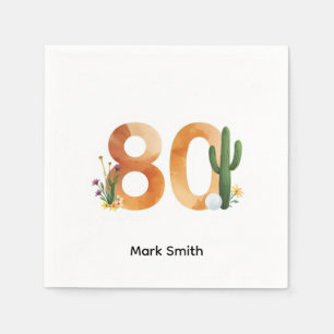 Golf 80th Birthday with golf ball Arizona golfer Napkin