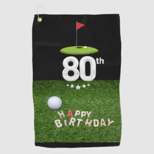 Golf  80th eighty years old golfer birthday golf towel