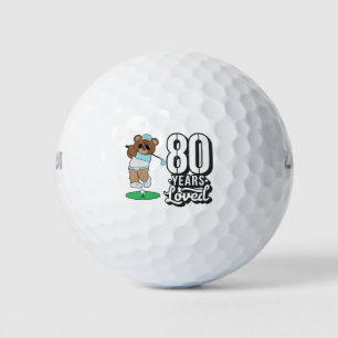 Golf 80th year eighty birthday teddy bear balls