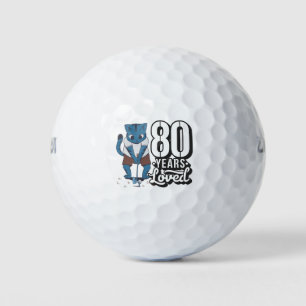Golf 80th year eighty birthday to cat  golfer  golf balls