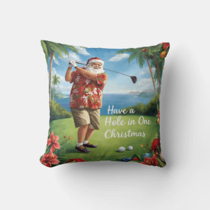 Golf  a Hole-in-One Christmas! with Santa claus Cushion
