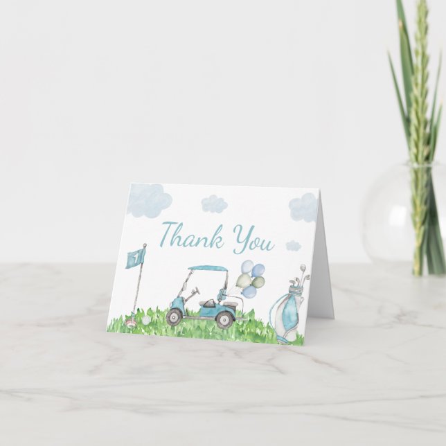 Golf A Little Putter Baby Shower Thank You Card (Front)