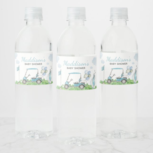 Golf A Little Putter Baby Shower Water Bottle Label (Bottles)