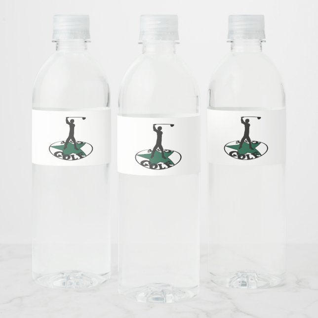 Golf - a wonderful game   water bottle label (Bottles)
