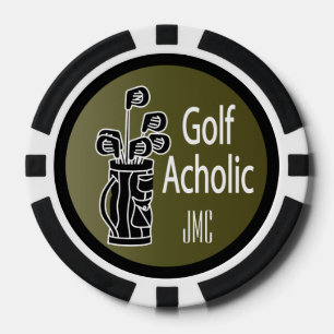 Golf Acholic Golfer Poker Chips