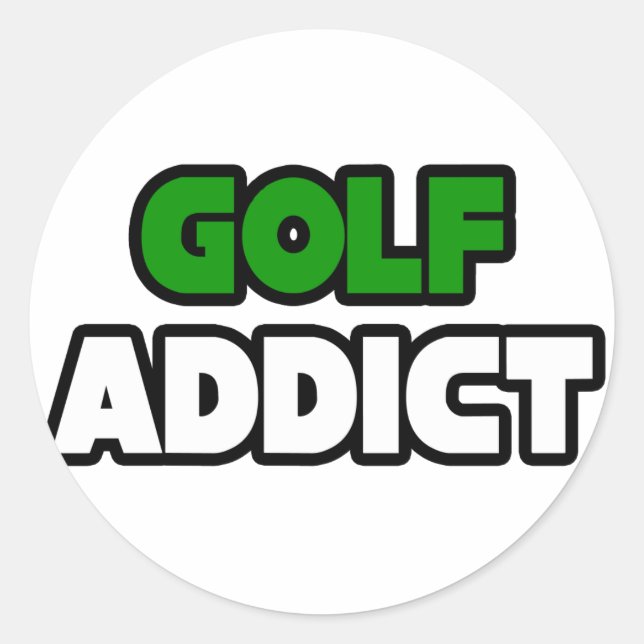 Golf Addict Classic Round Sticker (Front)