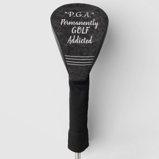 Golf Addicted Black Head Cover (Front)