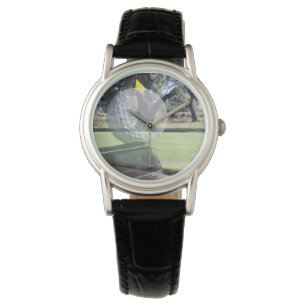 Golf Addiction, Ladies Black Leather Watch. Watch
