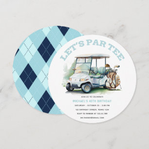 Golf Adult Birthday Partee watercolor Invitation