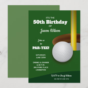 Golf Adult Birthday Party Invitation