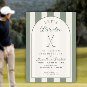 Golf adult lets par tee birthday party invitation