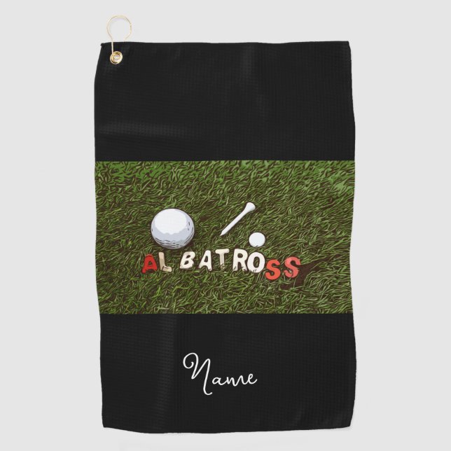 Golf albatross funny gifts for golfer golf towel (Front)