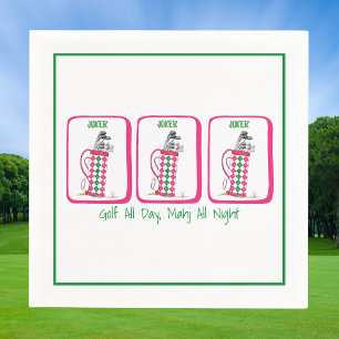 Golf All Day, Mahj All Night Personalised Mahjong  Napkin