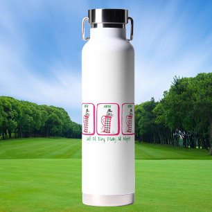 Golf All Day, Mahj All Night Personalised Mahjong Water Bottle