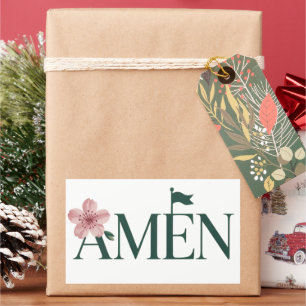 Golf Amen Pink Golf Tournament Birthday Party Girl Rectangular Sticker