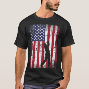 Golf American Flag 4th of July men women gift T-Shirt