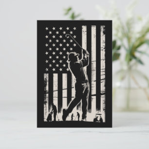 Golf American Flag Gifts Birthday Father's Day  Invitation