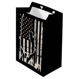 Golf American Flag Gifts Birthday Father's Day  Medium Gift Bag