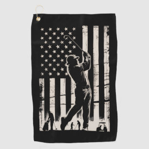 Golf American Flag Gifts Birthday Father's Day Towel