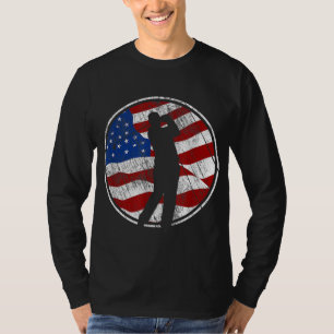 Golf American Flag USA Golfer Vintage Golf T-Shirt