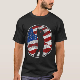 Golf American Flag USA Golfer Vintage Golf T-Shirt