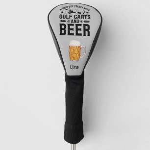 Golf and Beer for Golfer Head Cover