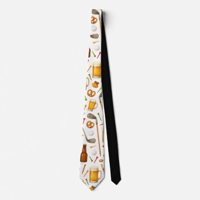 Golf and Beer for Golfer  Tie (Front)