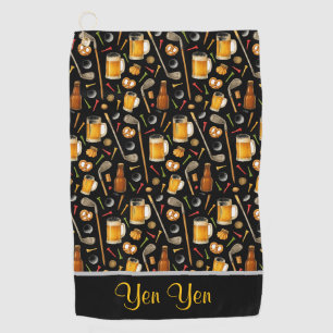 Golf and Beer for Golfer Towel