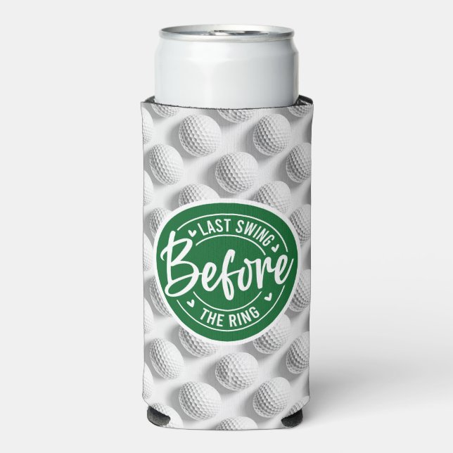 Golf and Beer Funny Saying for Bachelor Wedding  Seltzer Can Cooler (Seltzer Front)