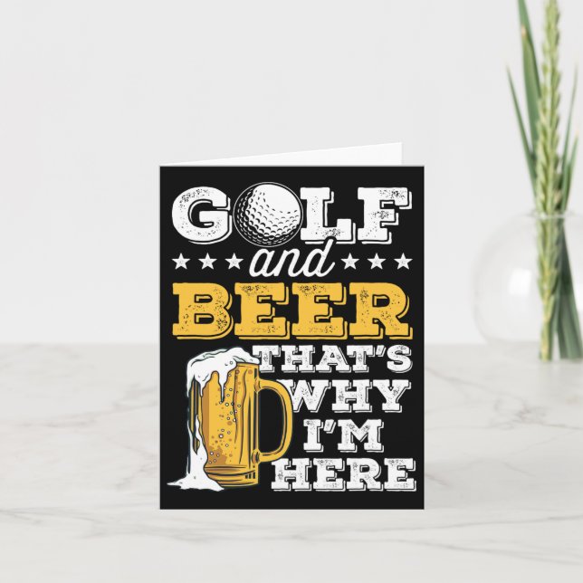 Golf And Beer Joke Dad Funny Father's Day Drinking Card (Front)