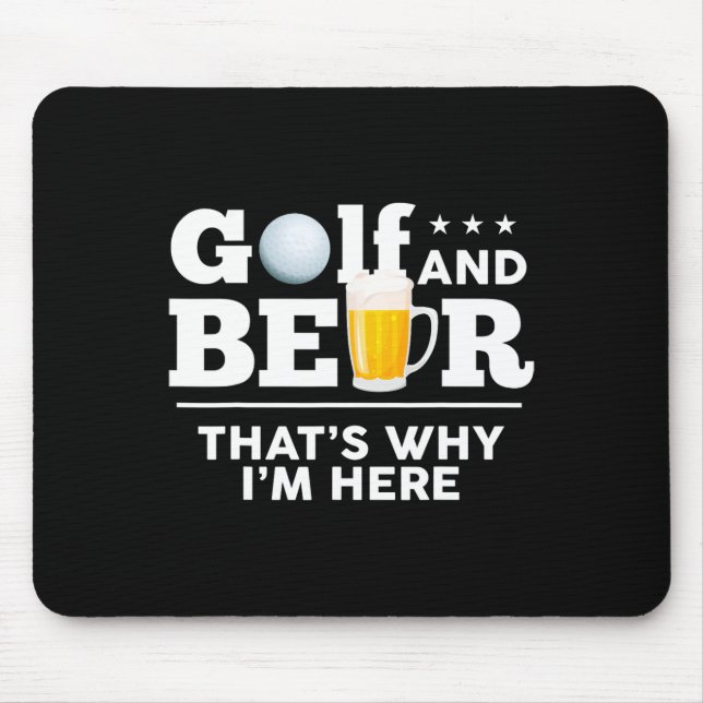 Golf And Beer Joke Dad Funny Fathers Day Drinking  Mouse Mat (Front)