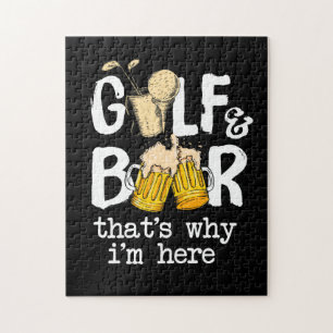 Golf and Beer Joke Dad Funny Fathers Day Gift Jigsaw Puzzle