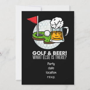 Golf and Beer Party for golfer Invitation