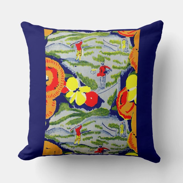 golf and flowers cushion (Front)
