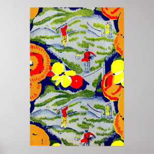 golf and flowers poster