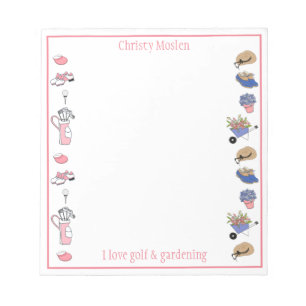 Golf and Gardening Personalised Notepad