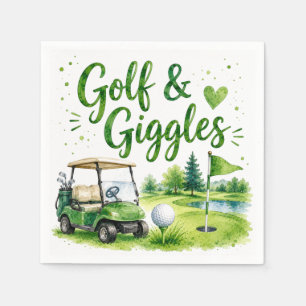 Golf and Giggles Funny Golf Watercolor Napkin