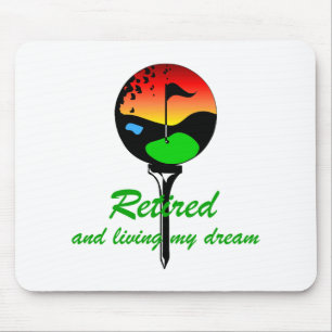 Golf and retirement mouse mat